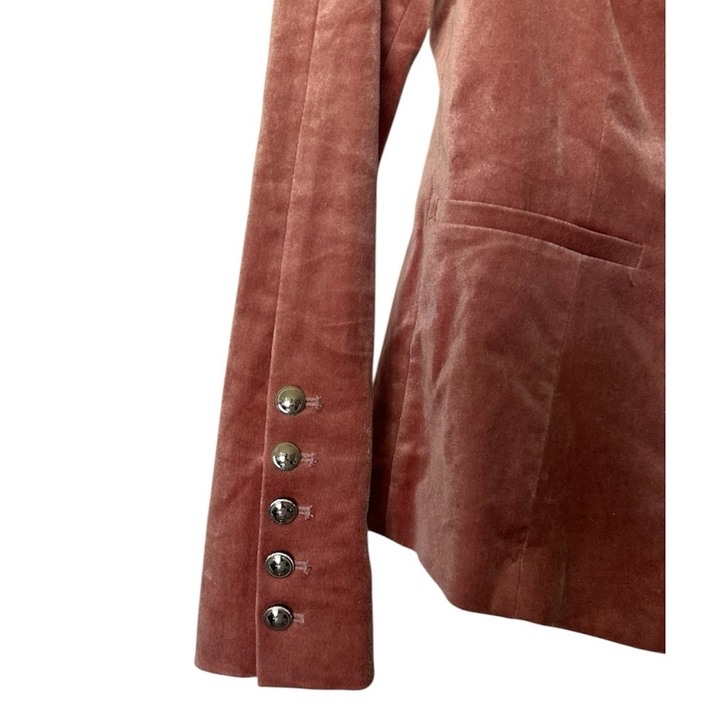 White House Black Market Pink Velvet Blazer Excellent Size 00 - Picture 3 of 7